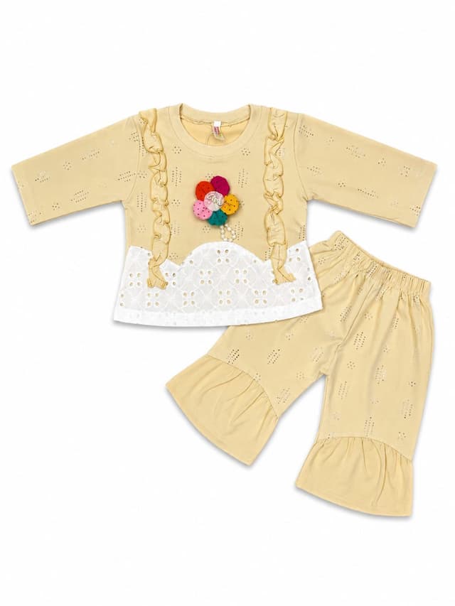 Baby Girls 2-Piece Ruffle Top & Bell Bottom Pants Clothing Set photo 1