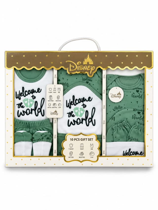 Disney Baby 10 Piece Newborn Gift Set Soft Cotton Welcome to the World Layette Set photo 1