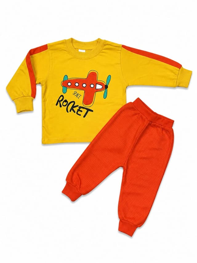Baby Boys Space Rocket 2-Piece Sweatshirt & Jogger Tracksuit Set photo 1