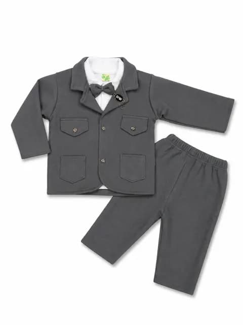 Baby Boys Formal Blazer Suit Set with Bow Tie – 3 Piece Party & Wedding Outfit