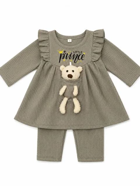 Baby Girls Teddy Bear Dress & Leggings Set