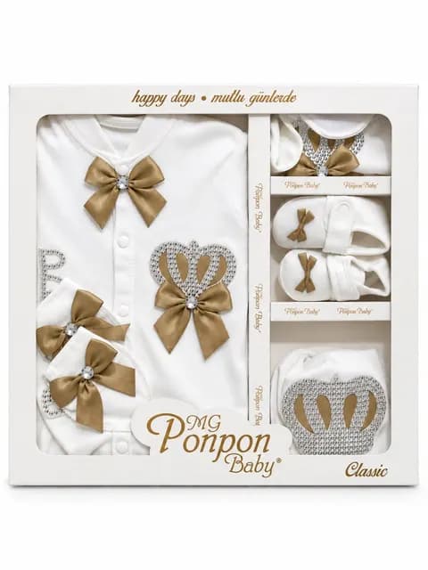 Newborn Baby Crown & Bow Gift Set