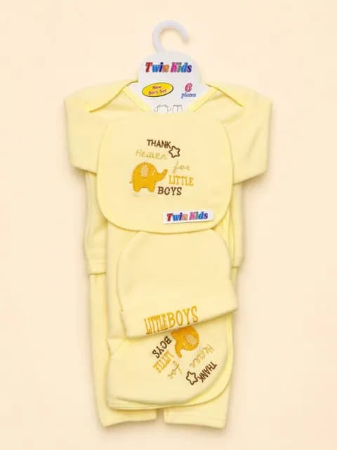 Newborn Baby 6-Piece Elephant Embroidered Set – Little Boys