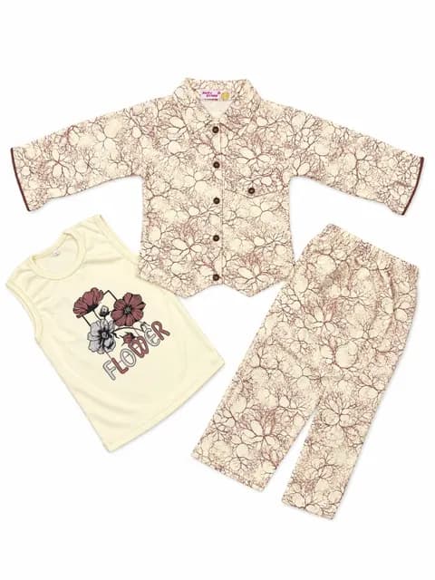 Kids Floral Printed 3-Piece Set