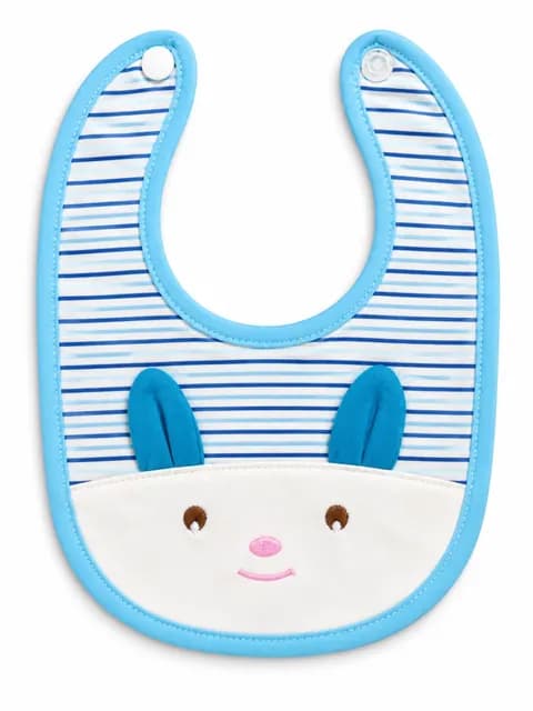 Single sided baby bib with a striped design