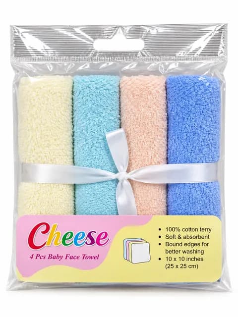 Premium Baby Cotton Face Towels – Pack of 4